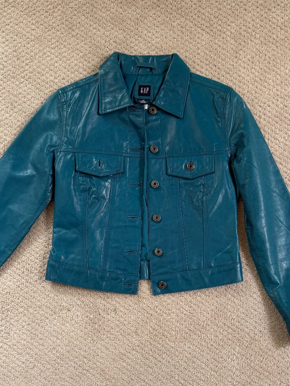 Blue Leather Jacket by GAP